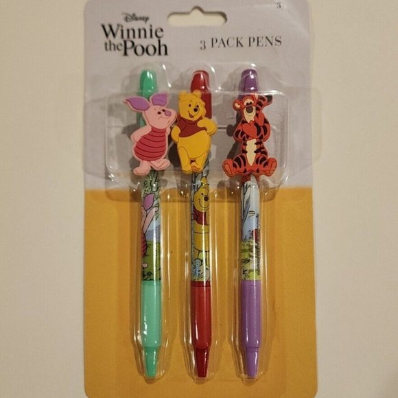 Disney Winnie The Pooh Pen Set of 3 Pooh Tigger Piglet NEW - Picture 6 of 9